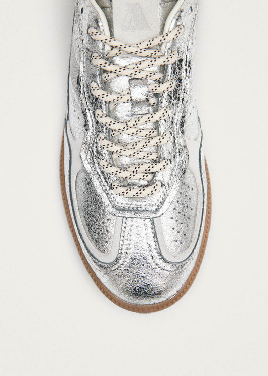 Tb.490 Shimmer Recycled Silver Cream Leather Sneakers-image