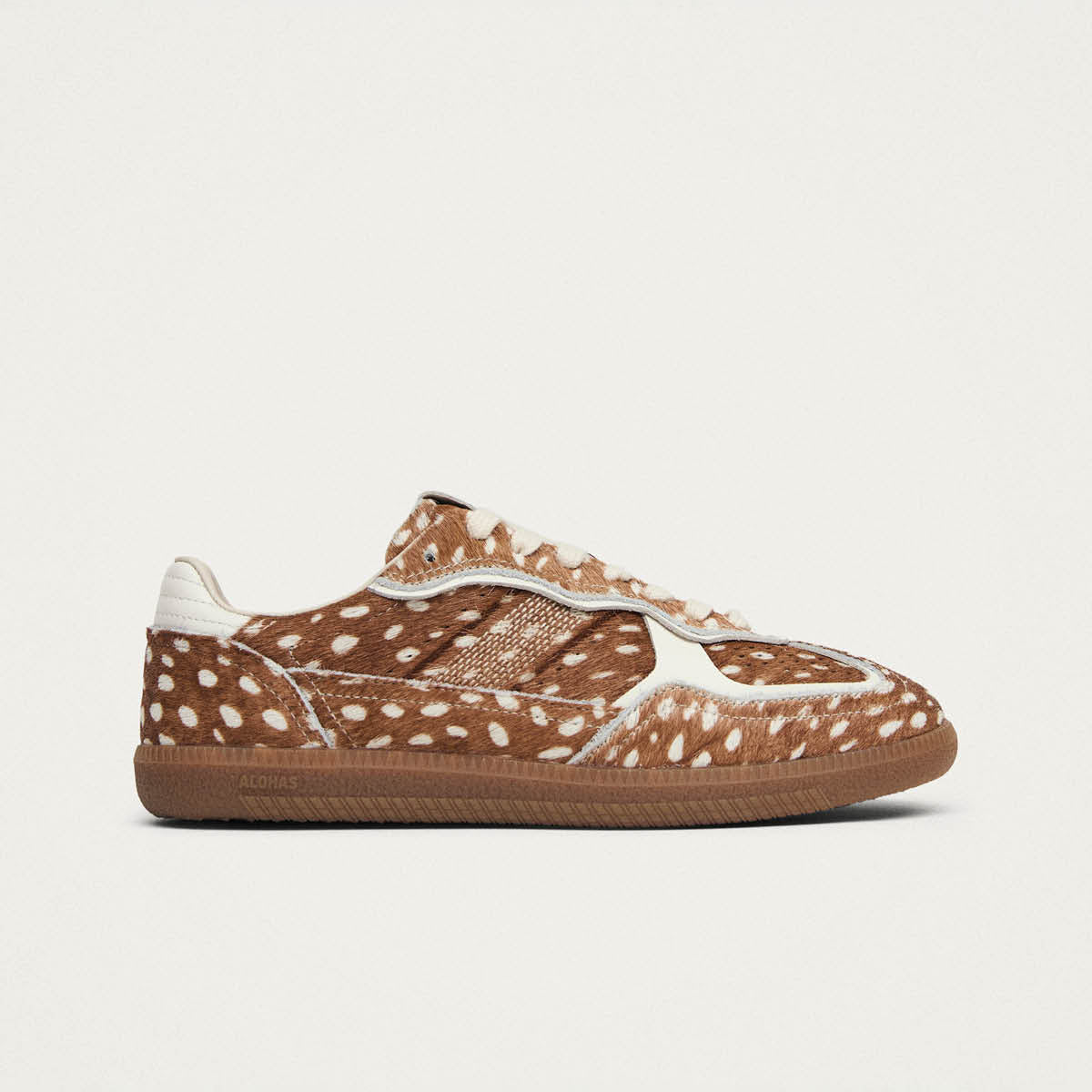 Tb.490 Zapatillas de Cuero con Pelo Suave Deer Marrón