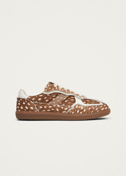 Tb.490 Zapatillas de Cuero con Pelo Suave Deer Marrón