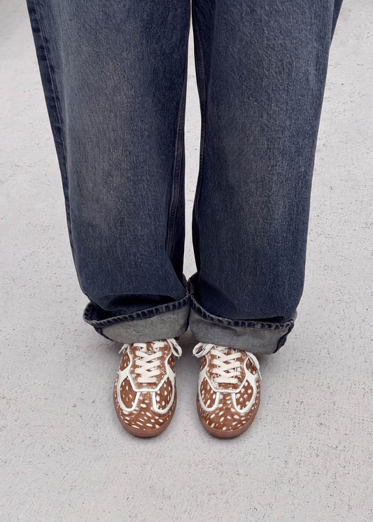 Tb.490 Zapatillas de Cuero con Pelo Suave Deer Marrón-image
