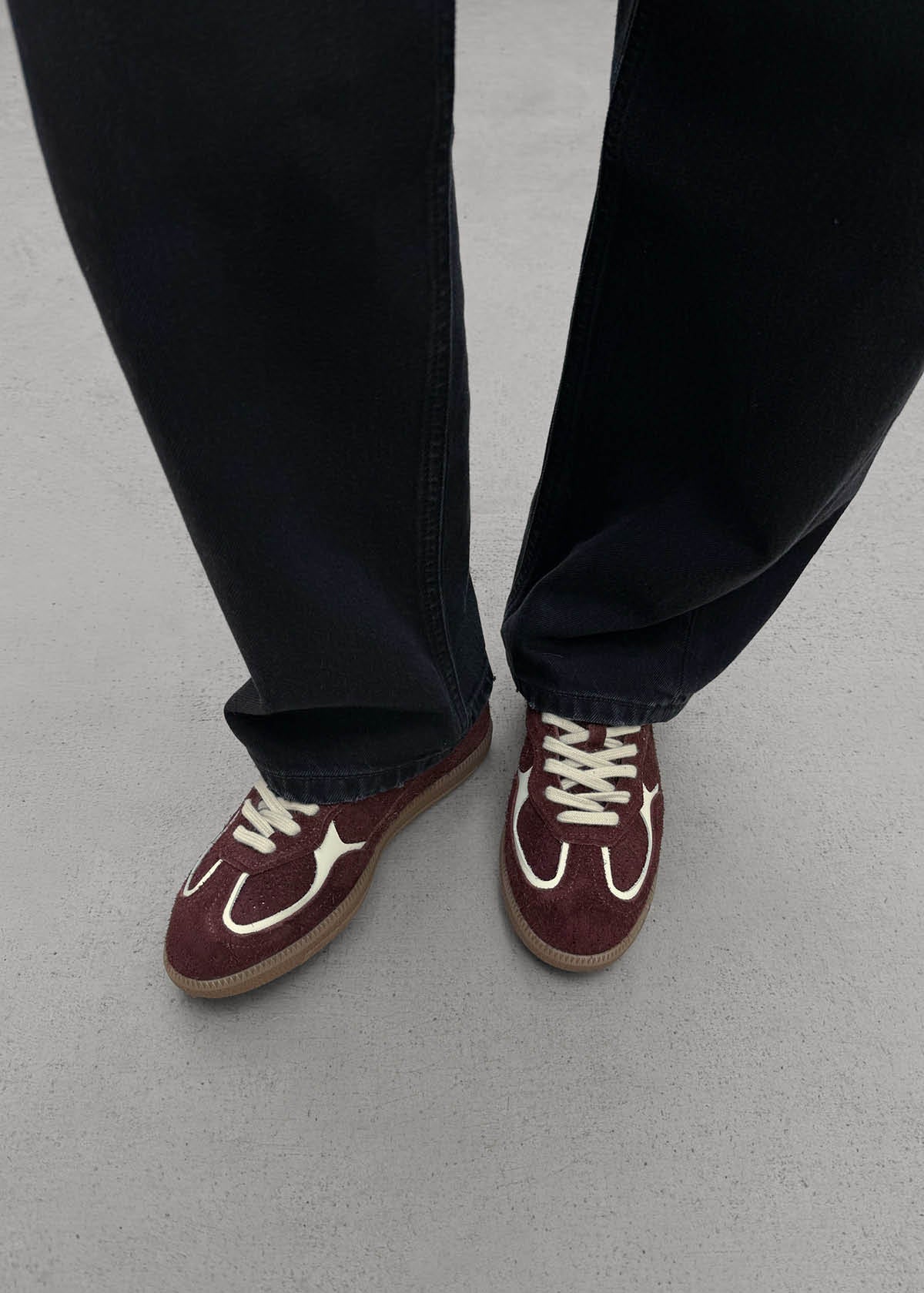 Tb.490 Suede Fuzzy Burgundy Leather Sneakers