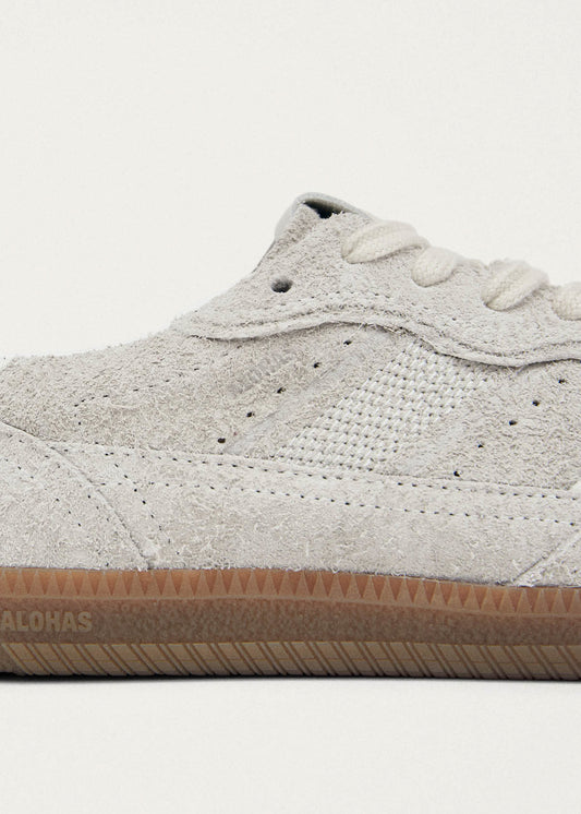 Tb.490 Suede Fuzzy Cream Leather Sneakers-image