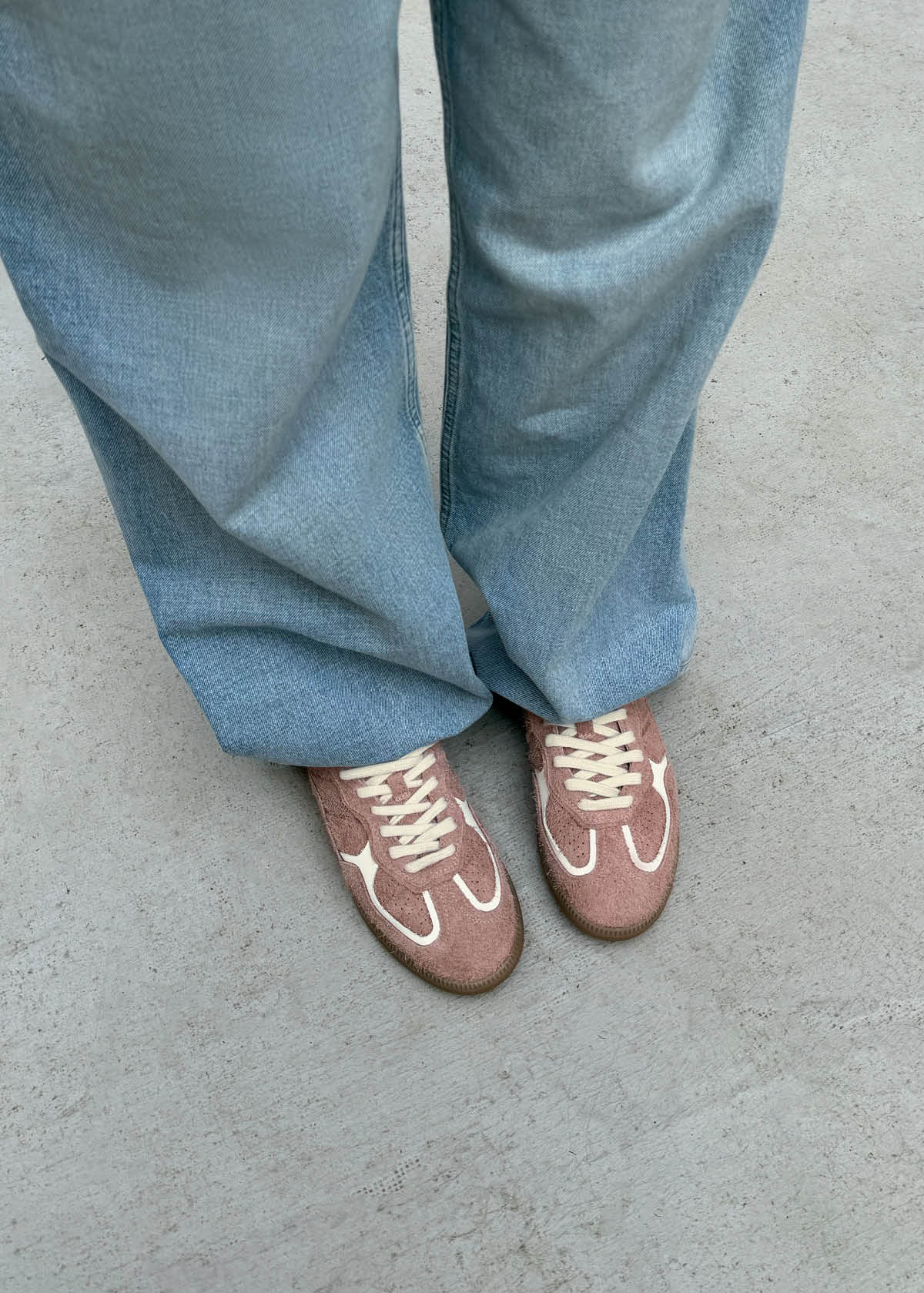 Tb.490 Zapatillas de Cuero Ante Color Marrón Rosado