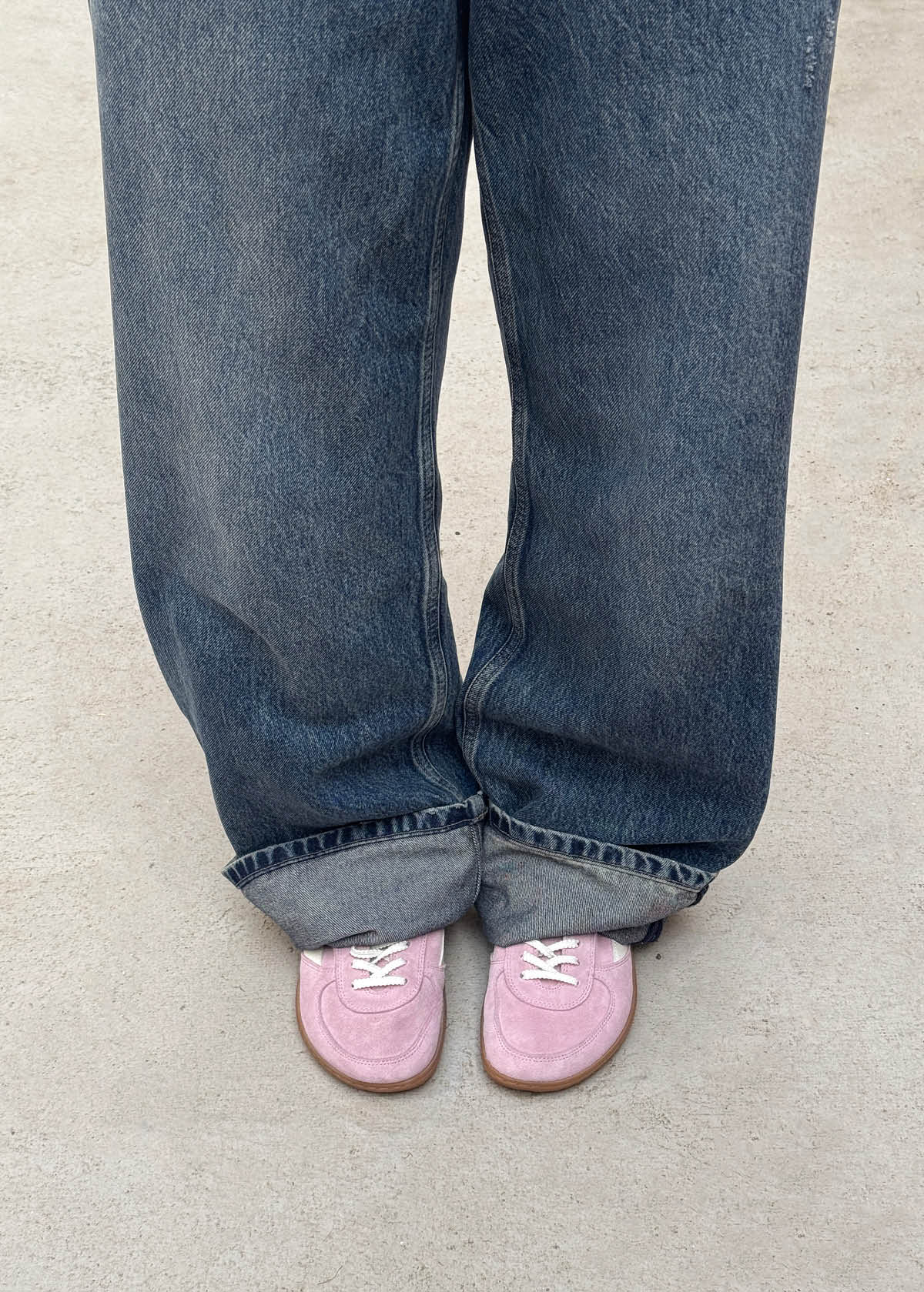 Tb.83 Barefoot baskets en cuir suédé rose