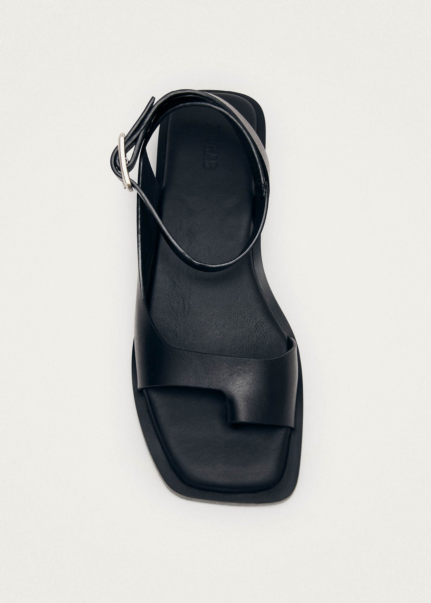 Tebas Black Leather Sandals