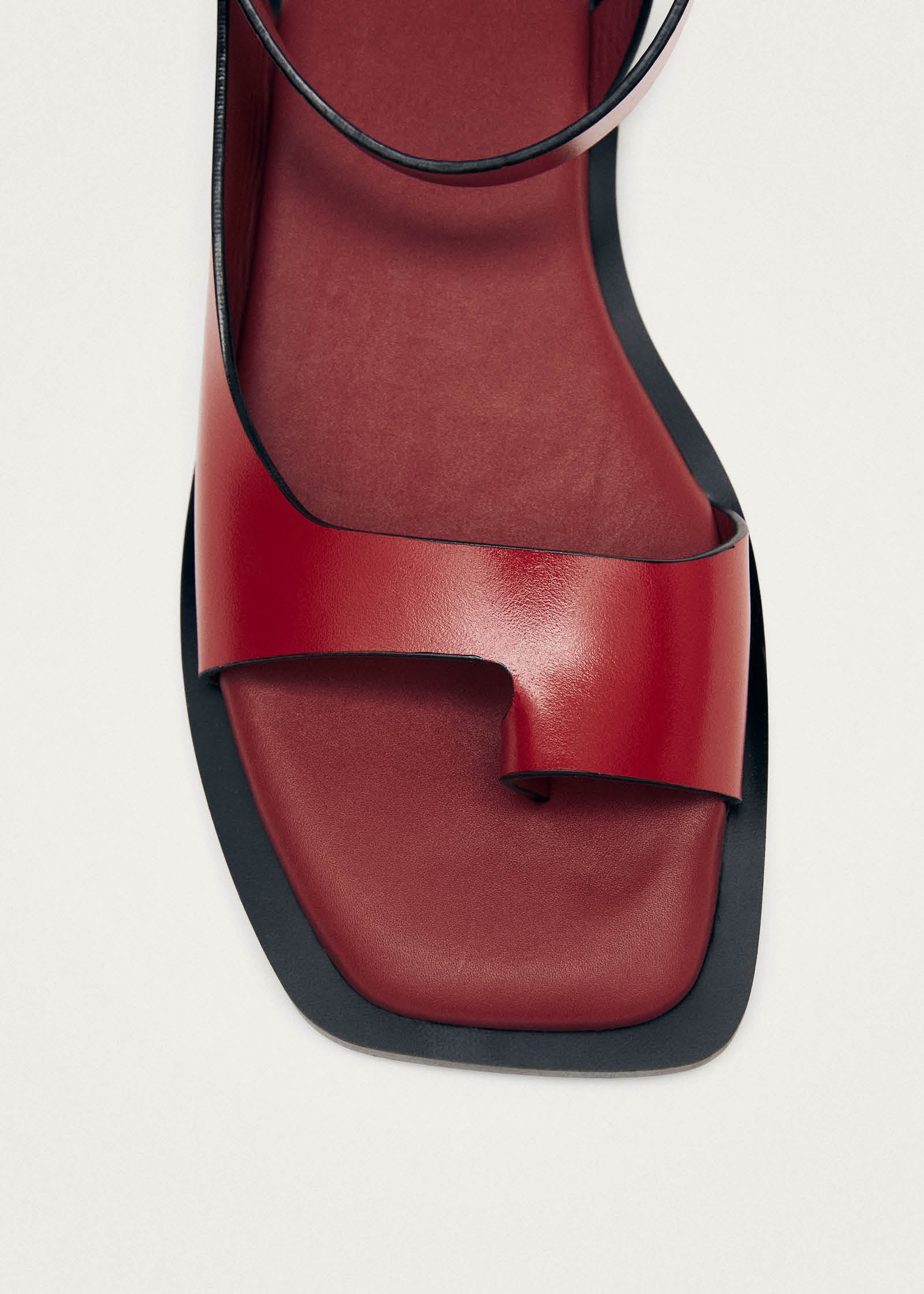 Tebas Red Leather Sandals