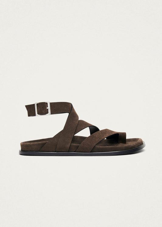 Tide Suede Brown Leather Sandals-image