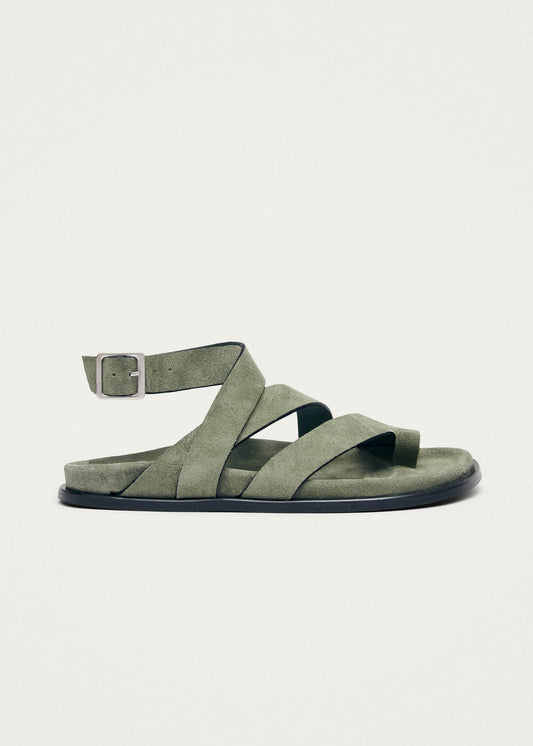 Tide Suede Green Leather Sandals-image