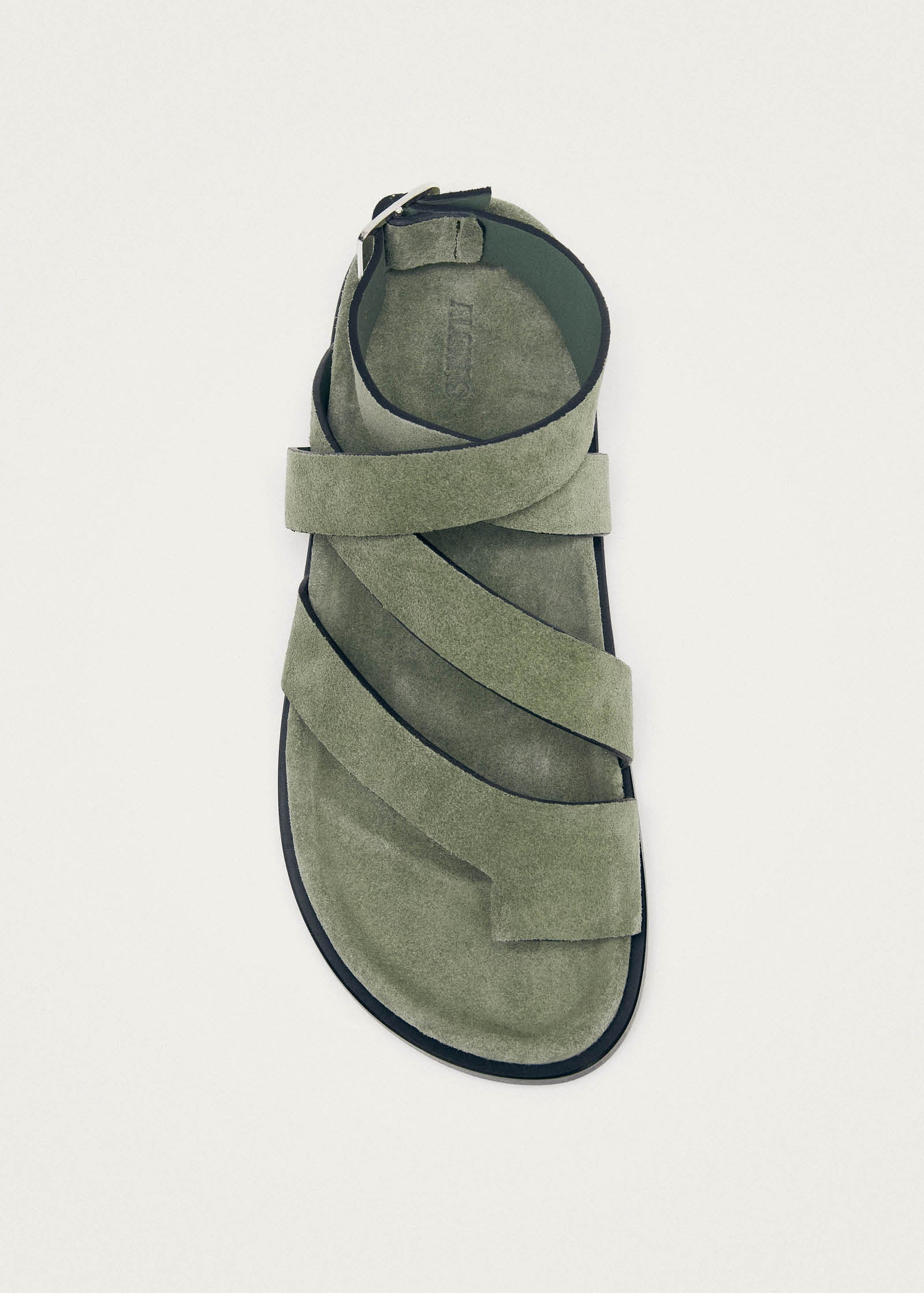 Tide Suede Green Leather Sandals