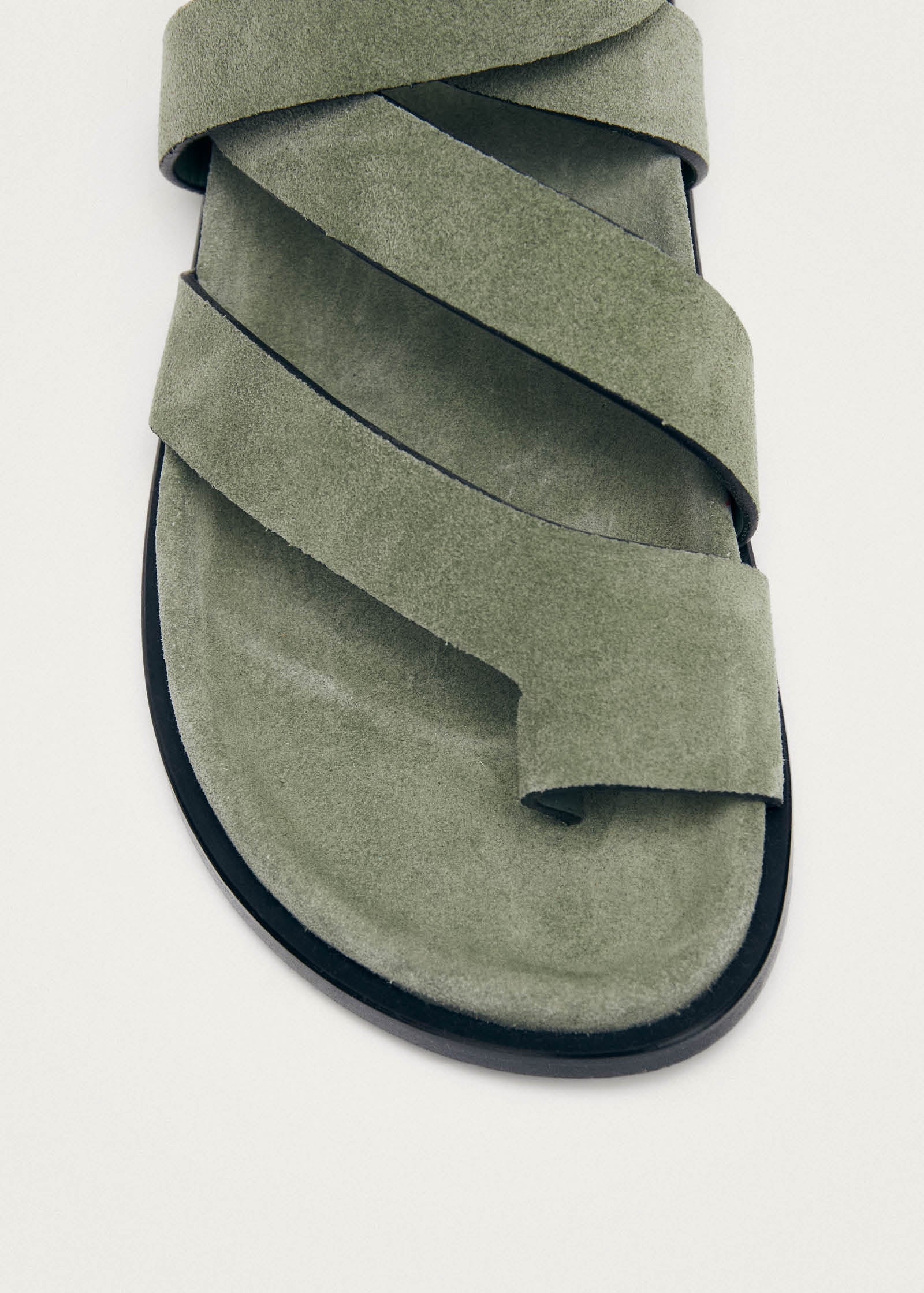 Tide Suede Green Leather Sandals