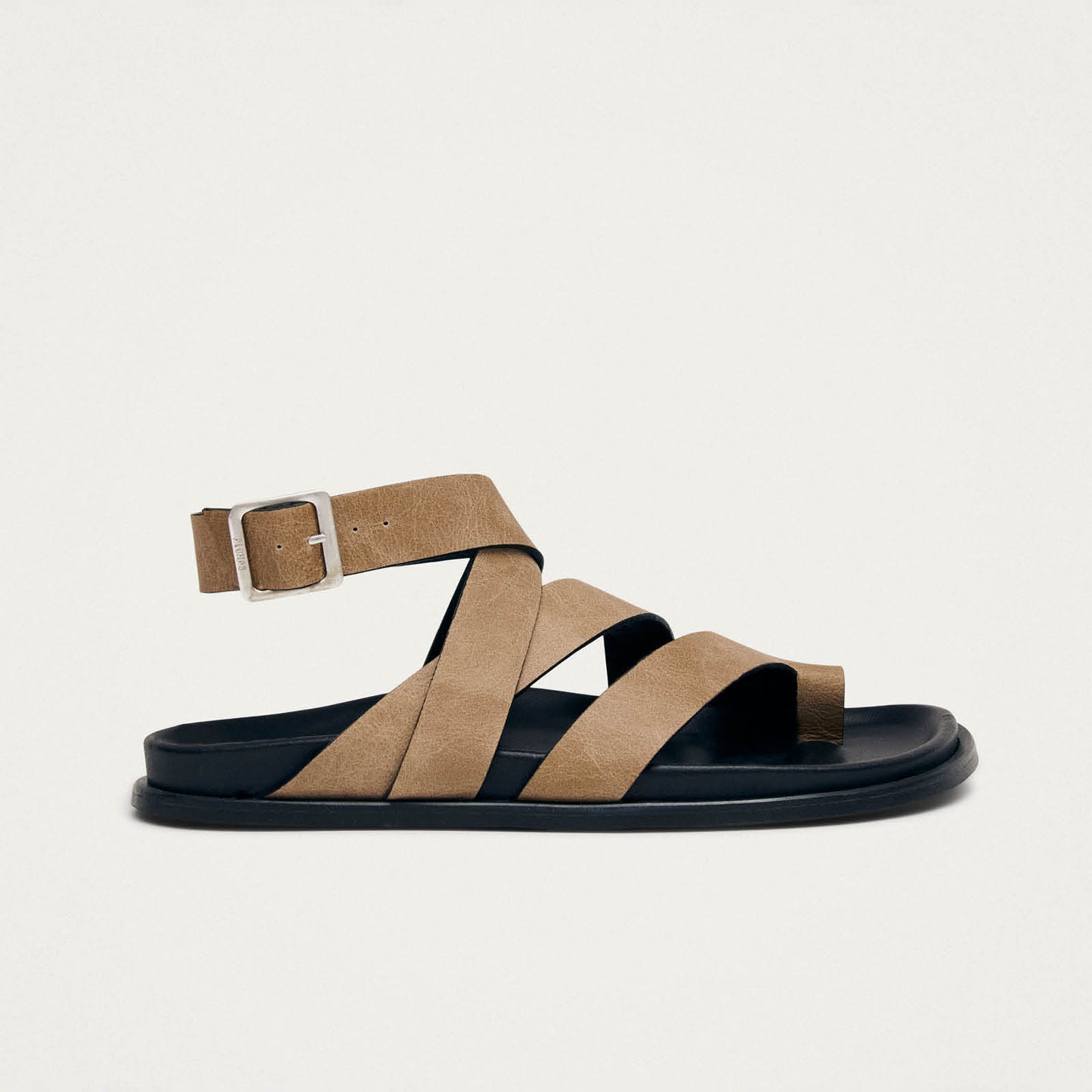 Tide Sandales en Cuir Beige Vintage