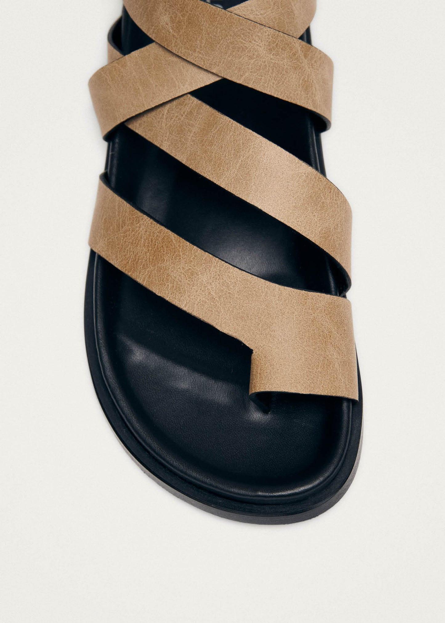Tide Sandales en Cuir Beige Vintage
