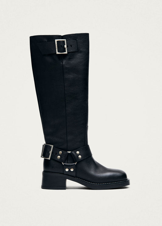 Tomi Black Leather Boots