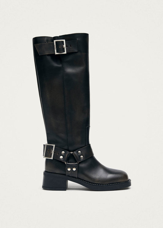 Tomi Bottes En Cuir Marron Effet Vintage