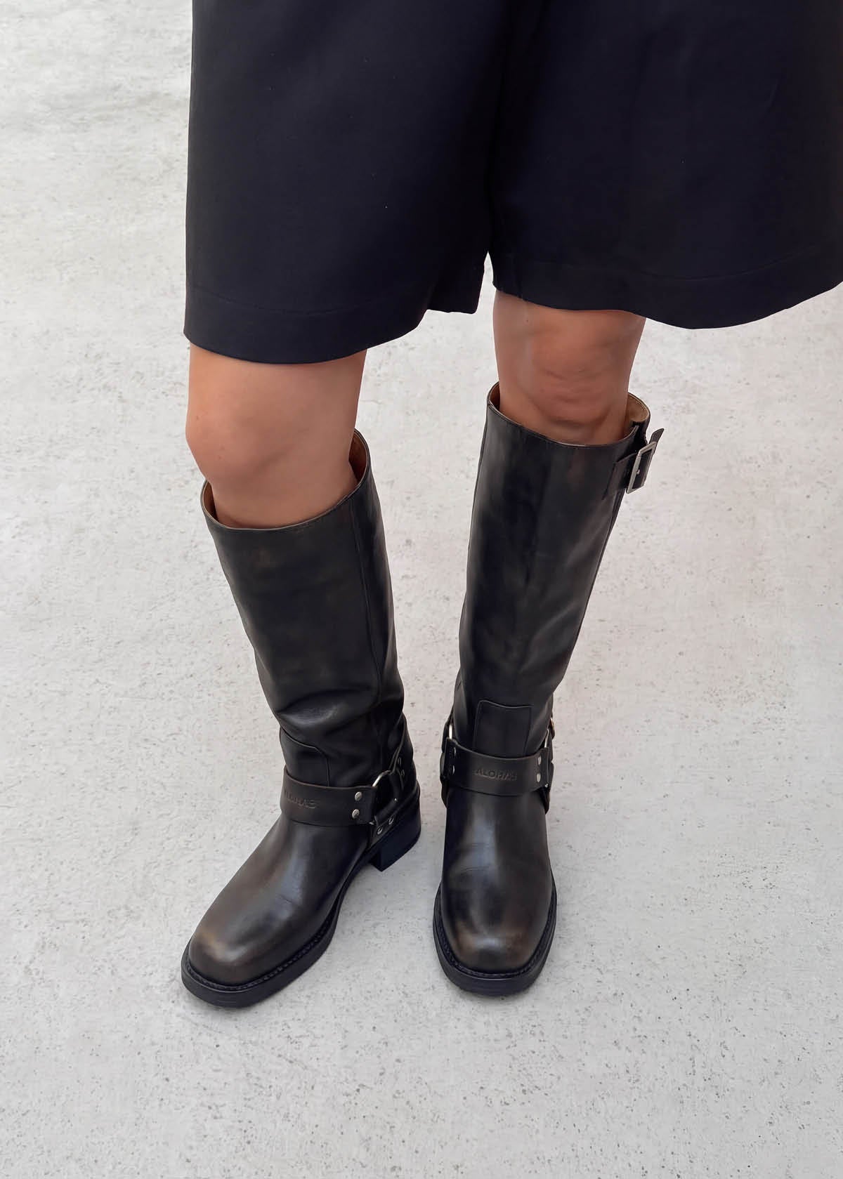 Tomi Bottes En Cuir Marron Effet Vintage