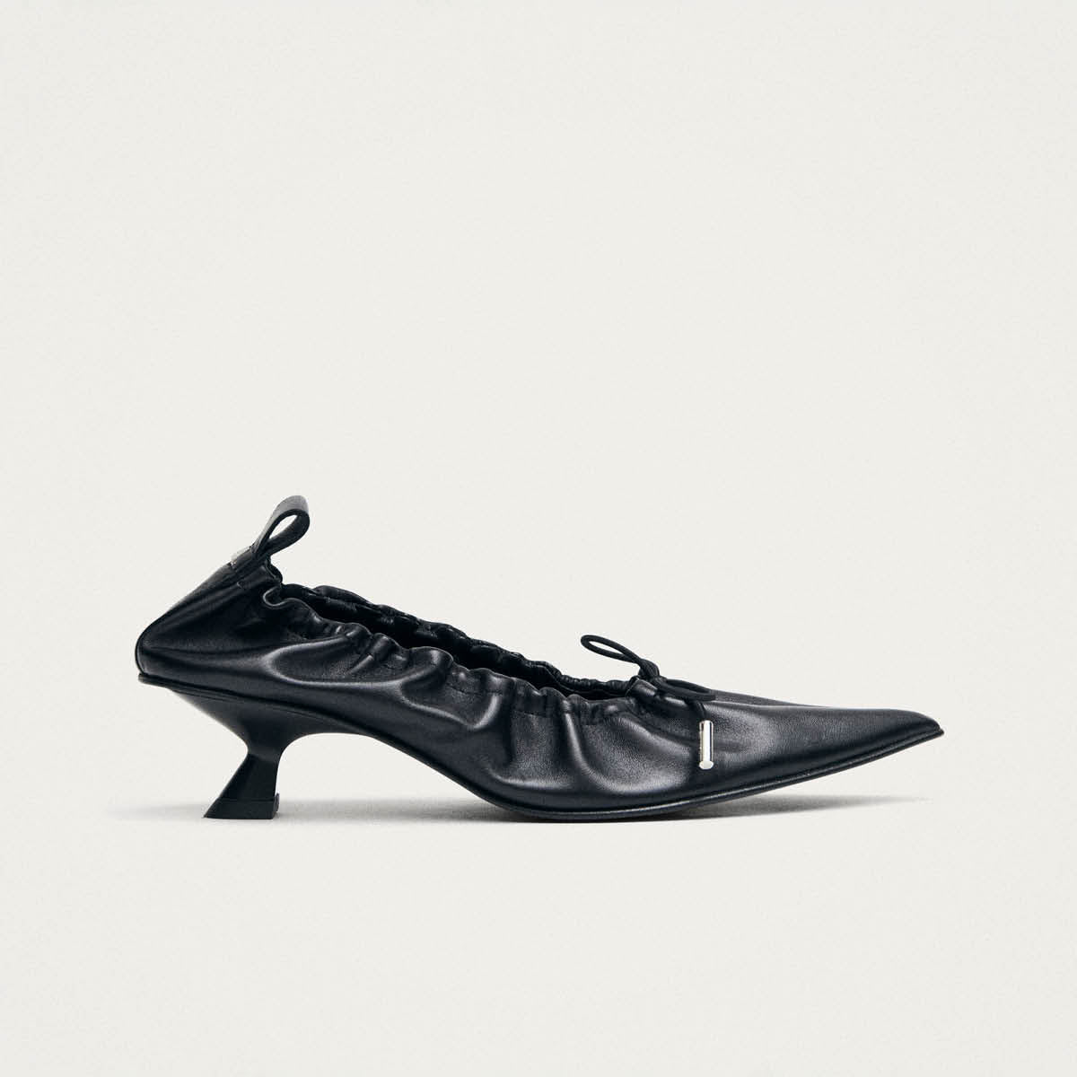Tove Black Leather Ballet Flats