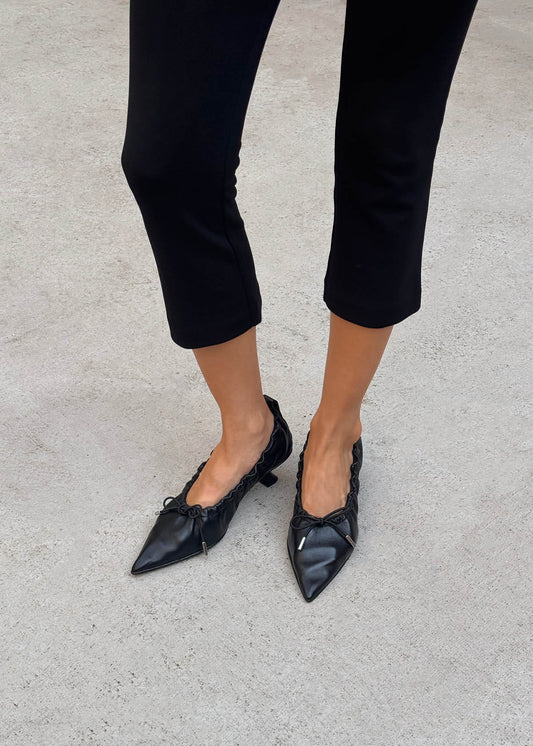 Tove Black Leather Ballet Flats-image