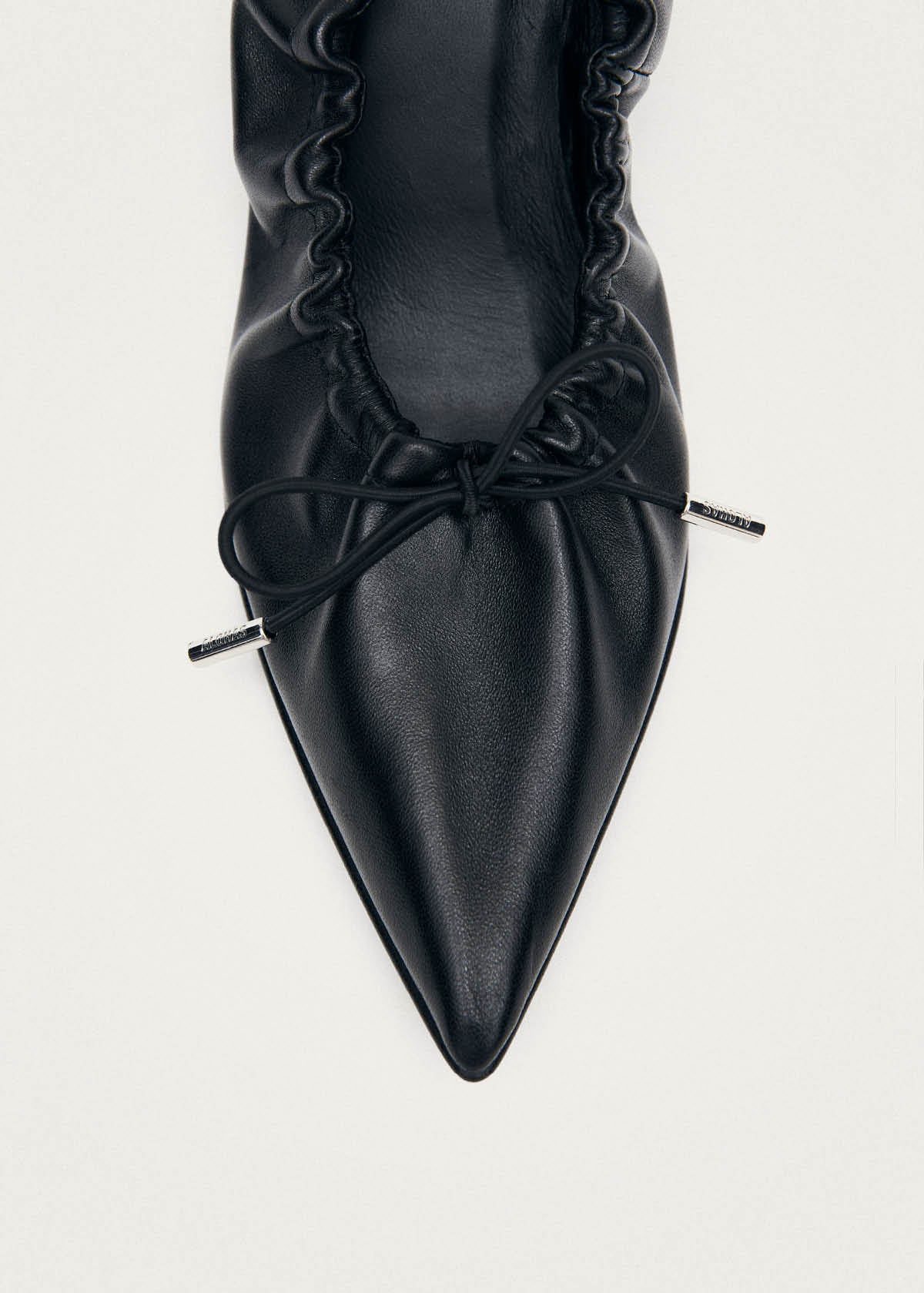Tove Black Leather Ballet Flats