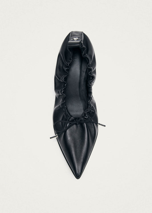 Tove Black Leather Ballet Flats-image