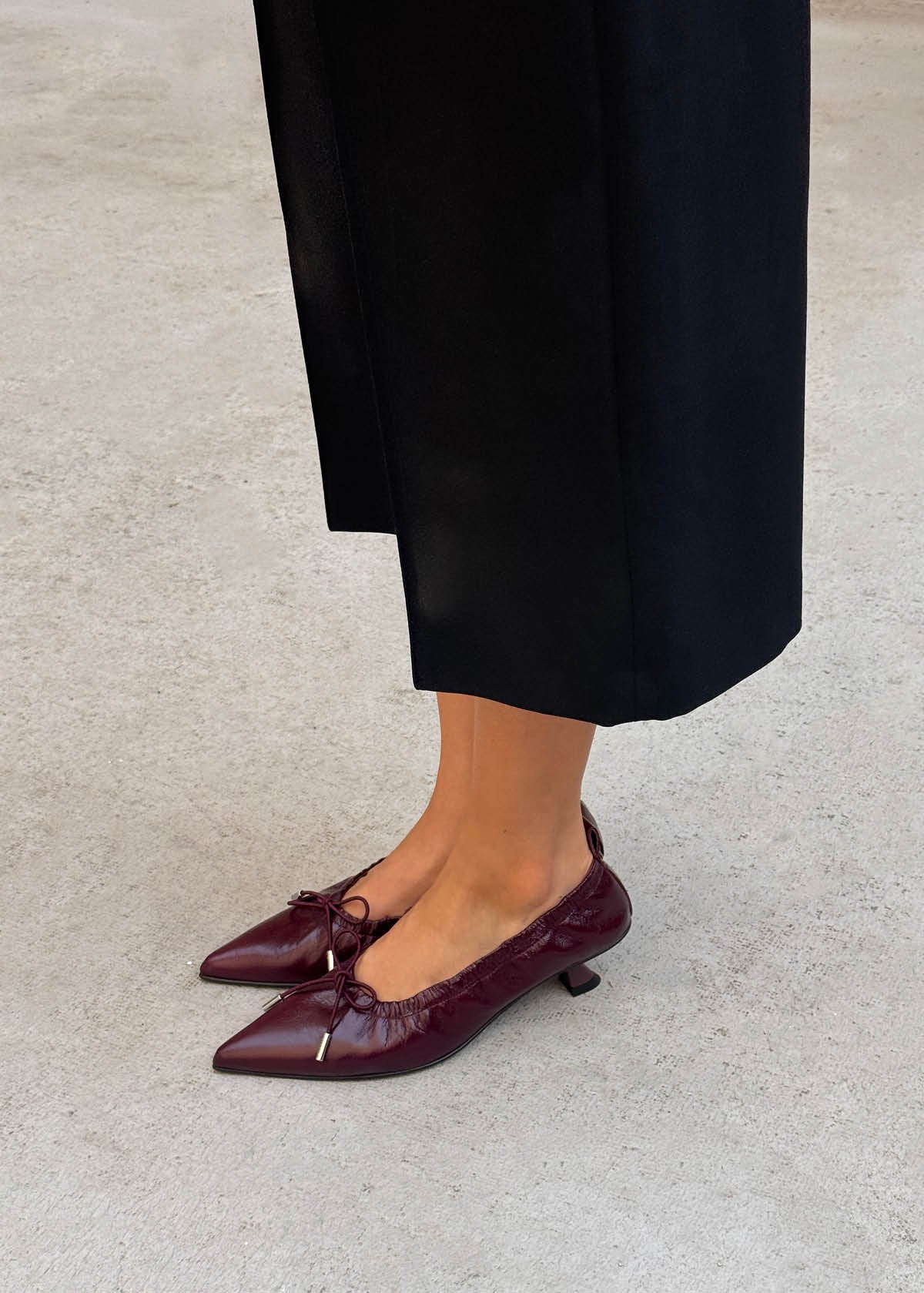 Tove Rift Burgundy Leather Ballet Flats