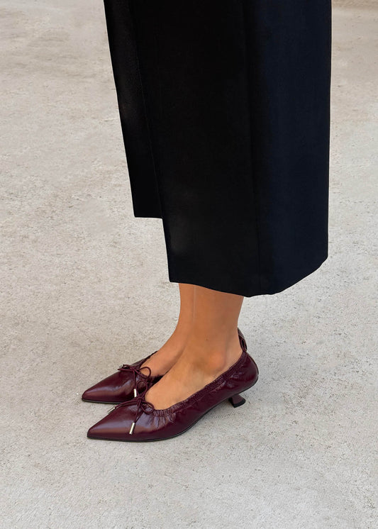 Tove Rift Burgundy Leather Ballet Flats-image