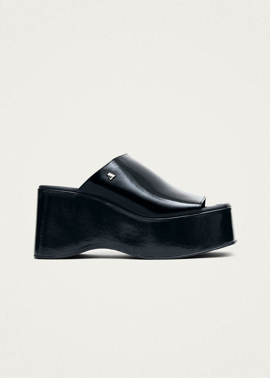Vale Patent Schwarze Ledersandalen-image