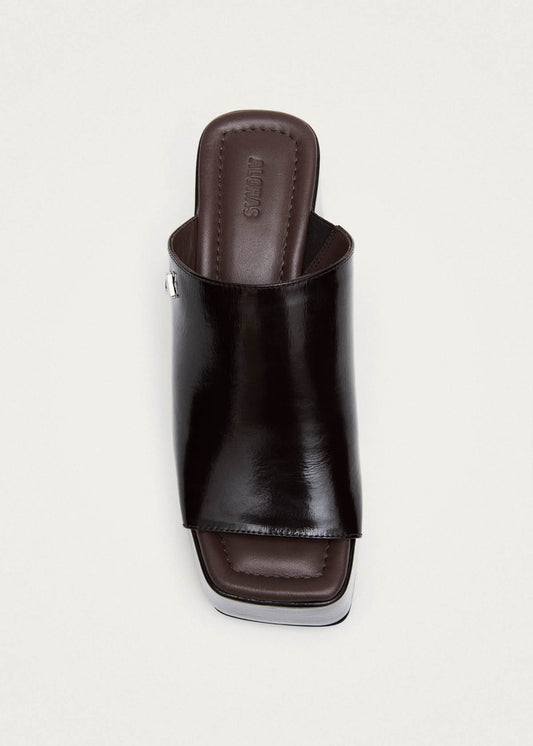 Vale Patent braune Ledersandalen-image