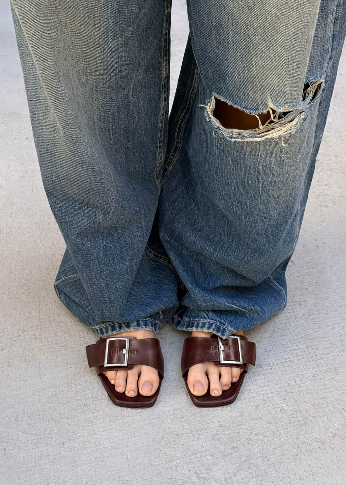 Vent Rift braune Leder Sandalen