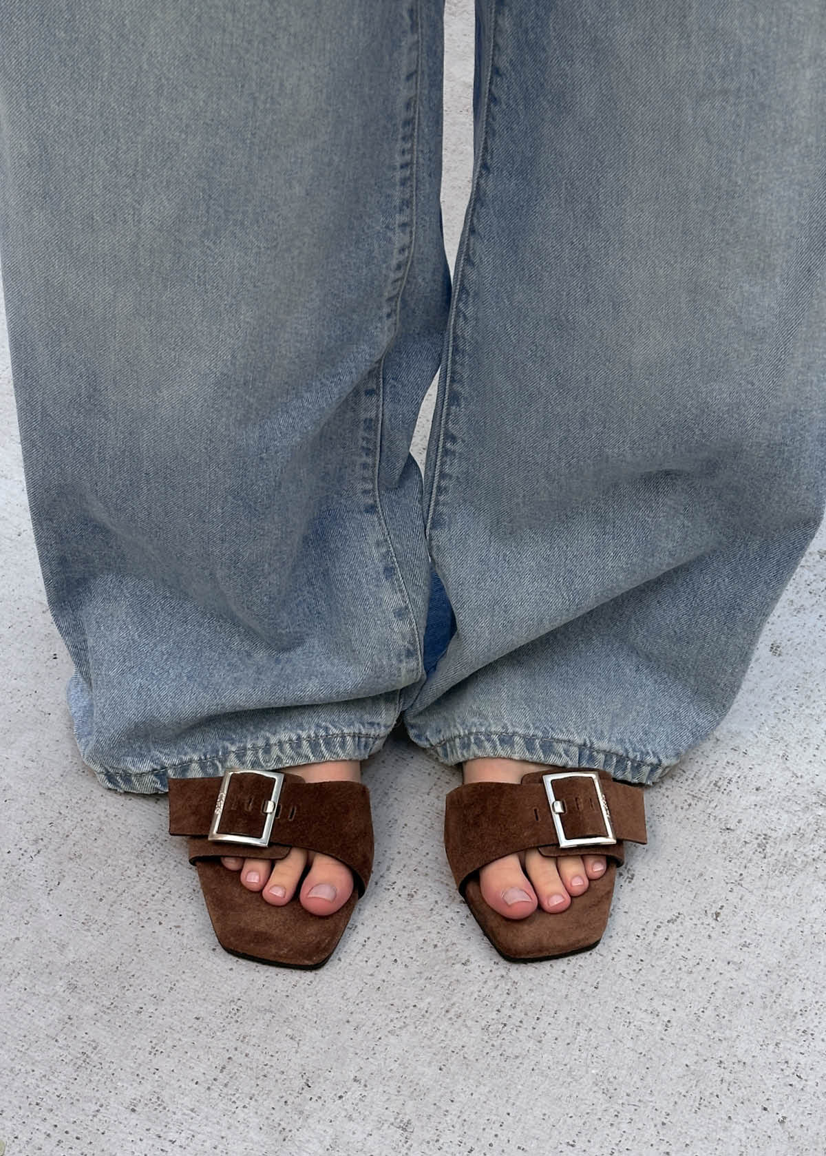 Vent Wildleder braune Leder Sandalen