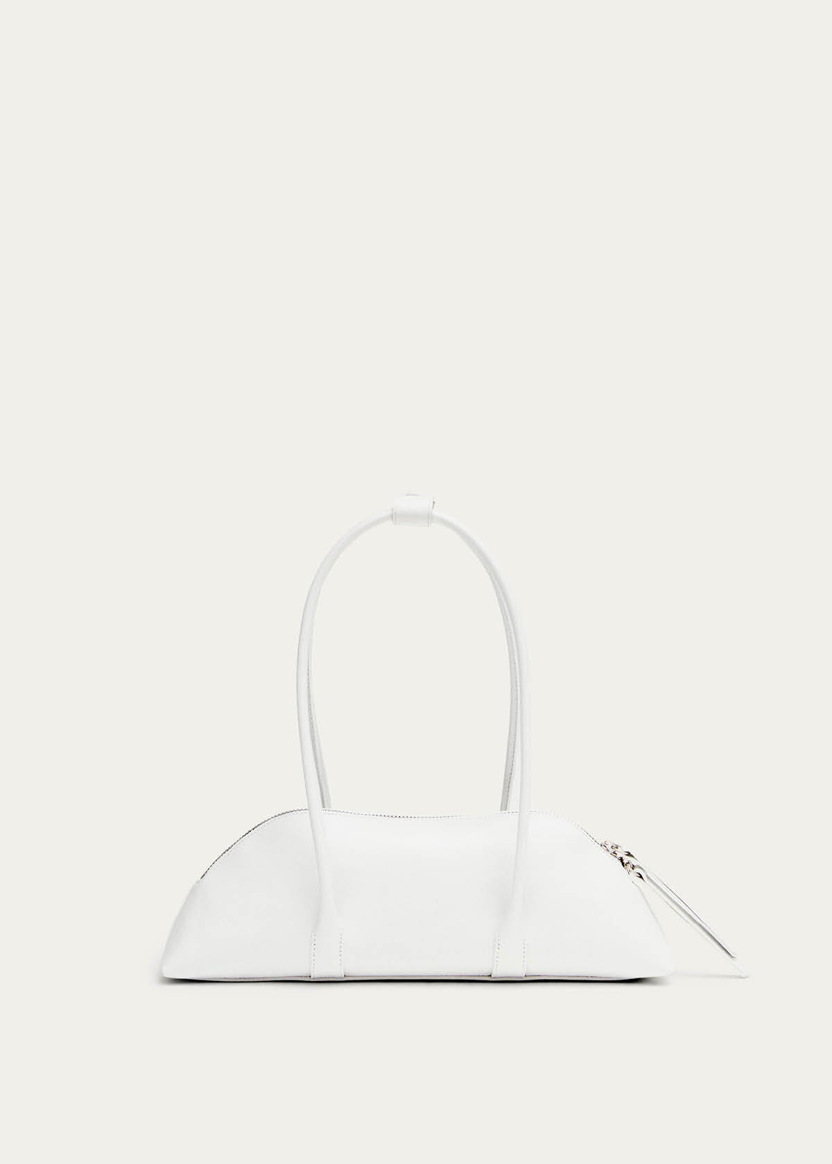 Vera Borsa in Pelle Bianca Ottica