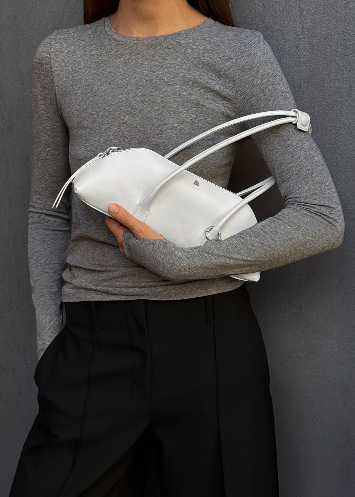 Vera Sac en Cuir Blanc Optique