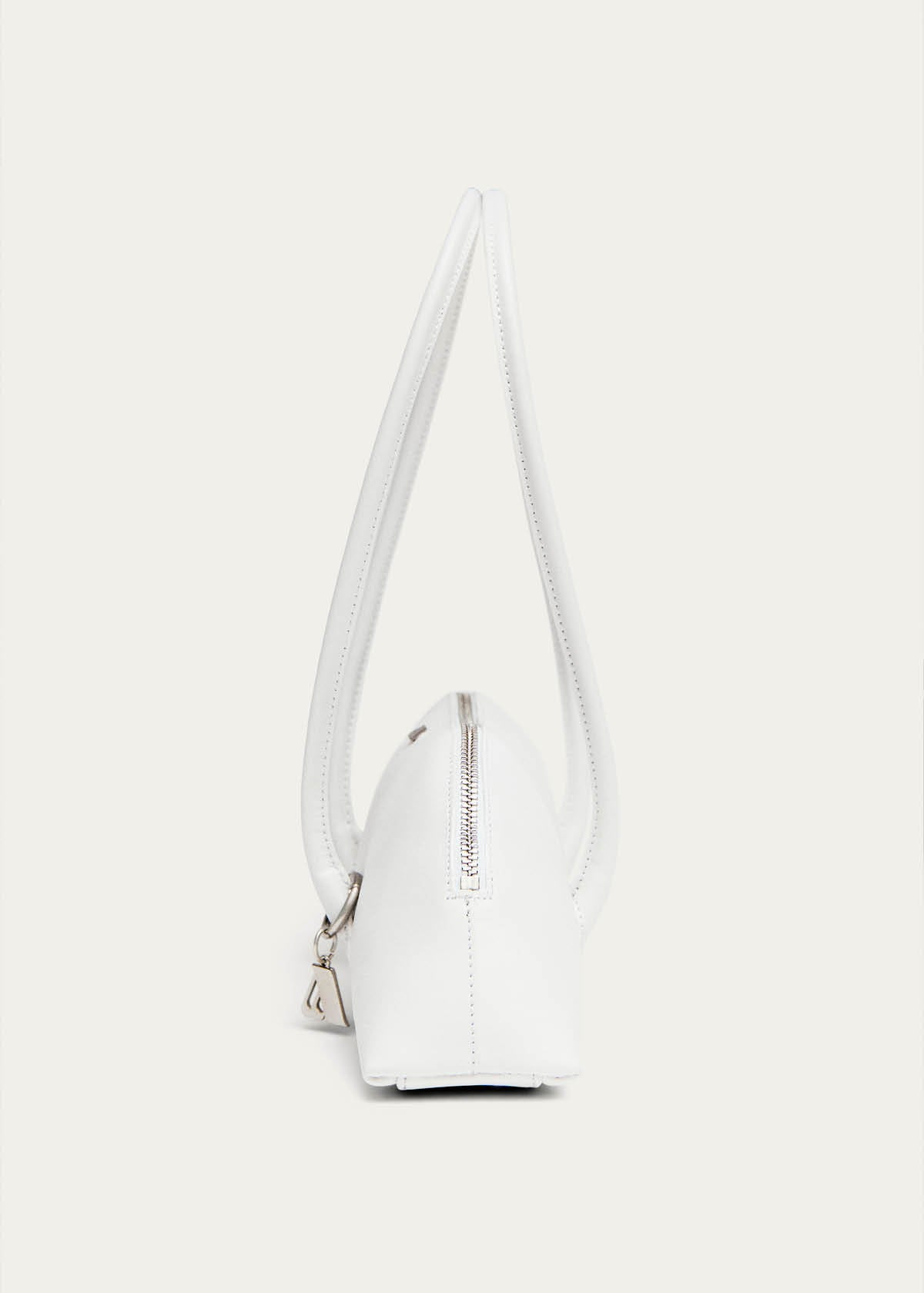 Vera Borsa in Pelle Bianca Ottica