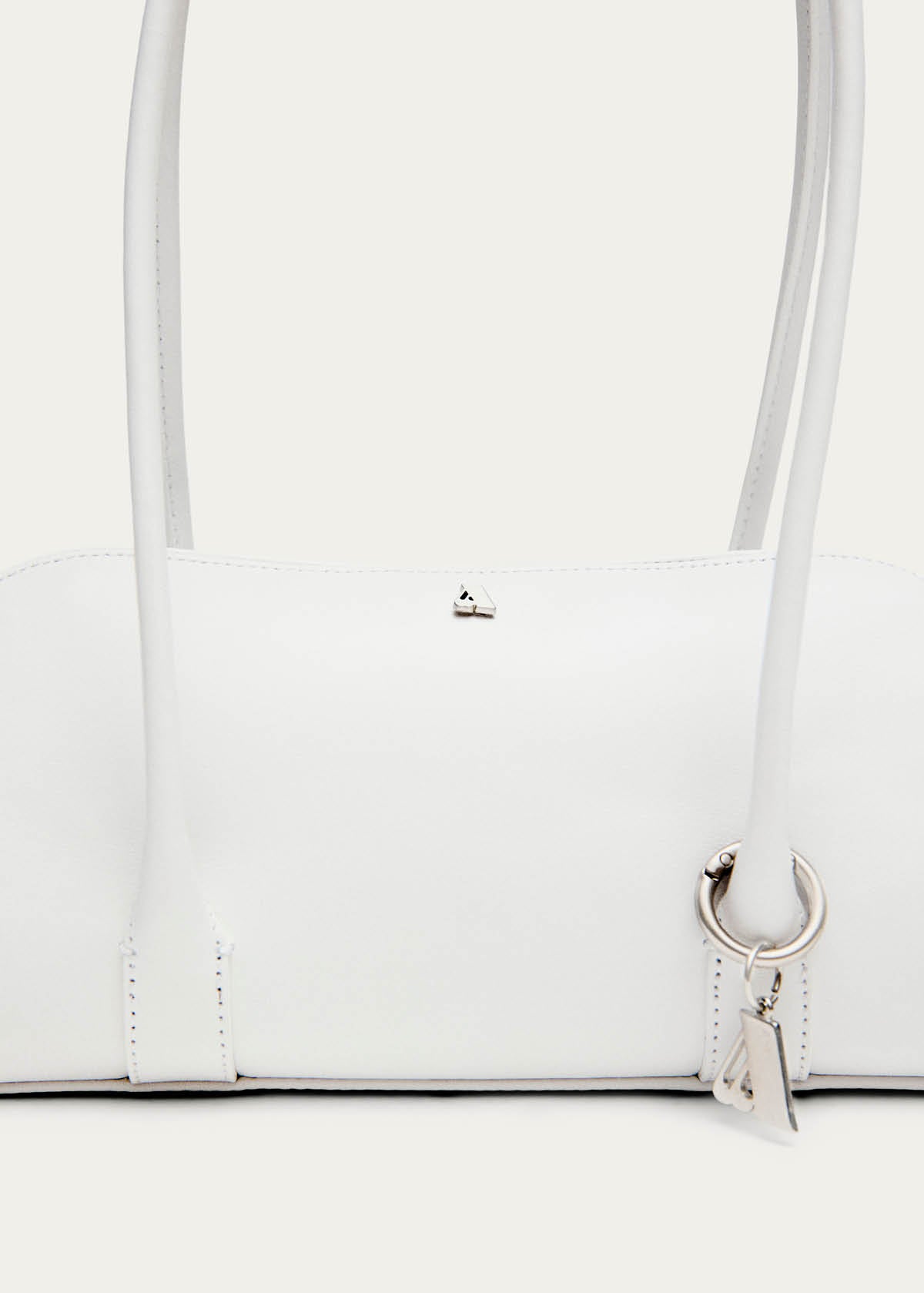 Vera Borsa in Pelle Bianca Ottica