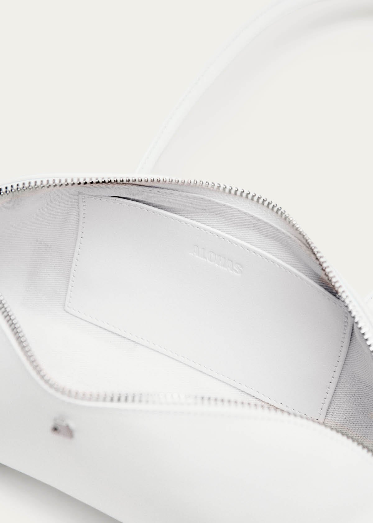Vera Borsa in Pelle Bianca Ottica