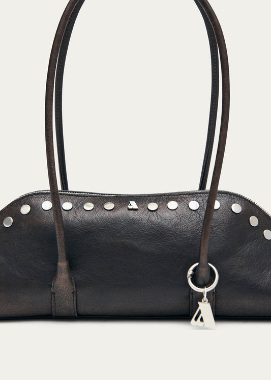 Vera Sac Marron Effet Vintage à Clous-image