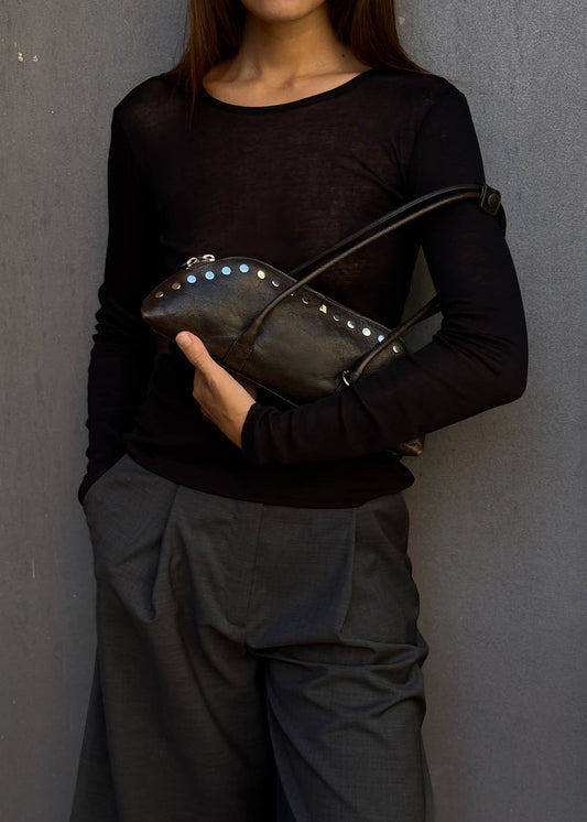 Vera Bolso Marrón con Efecto Vintage y Tachuelas-image