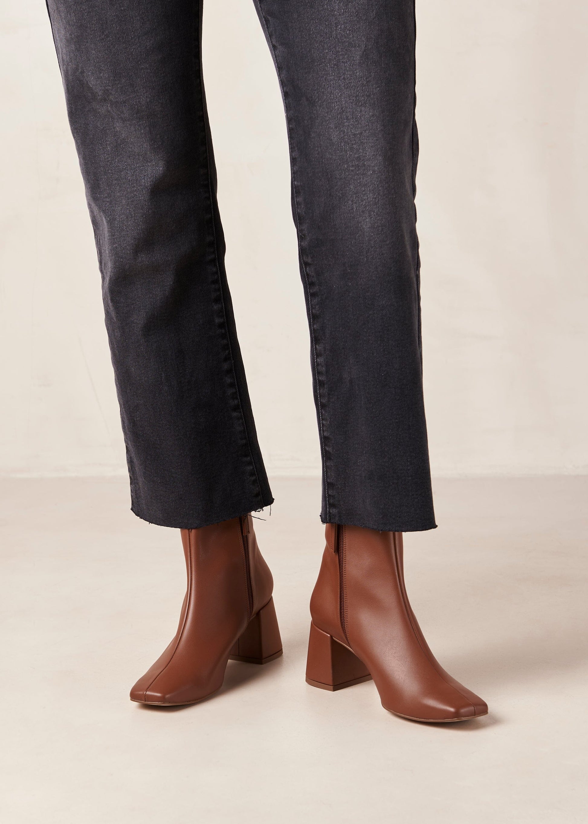 Watercolor Gingerbread Brown Vegan Leather Boots ALOHAS