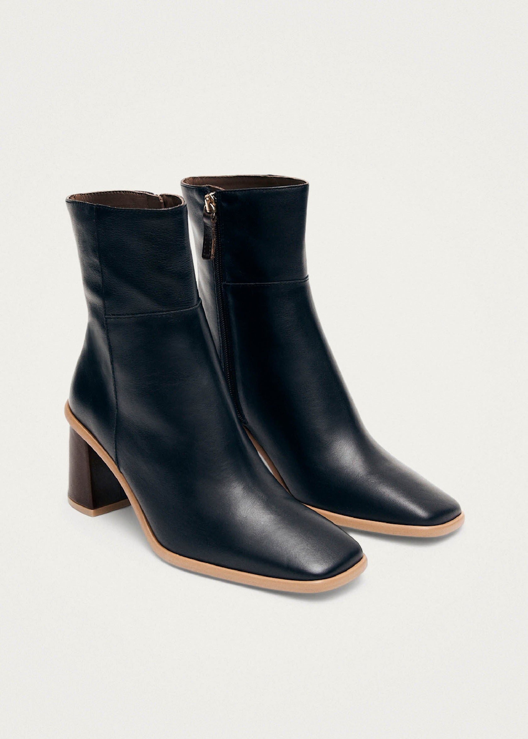 South Black Leather Ankle Boots main image 1