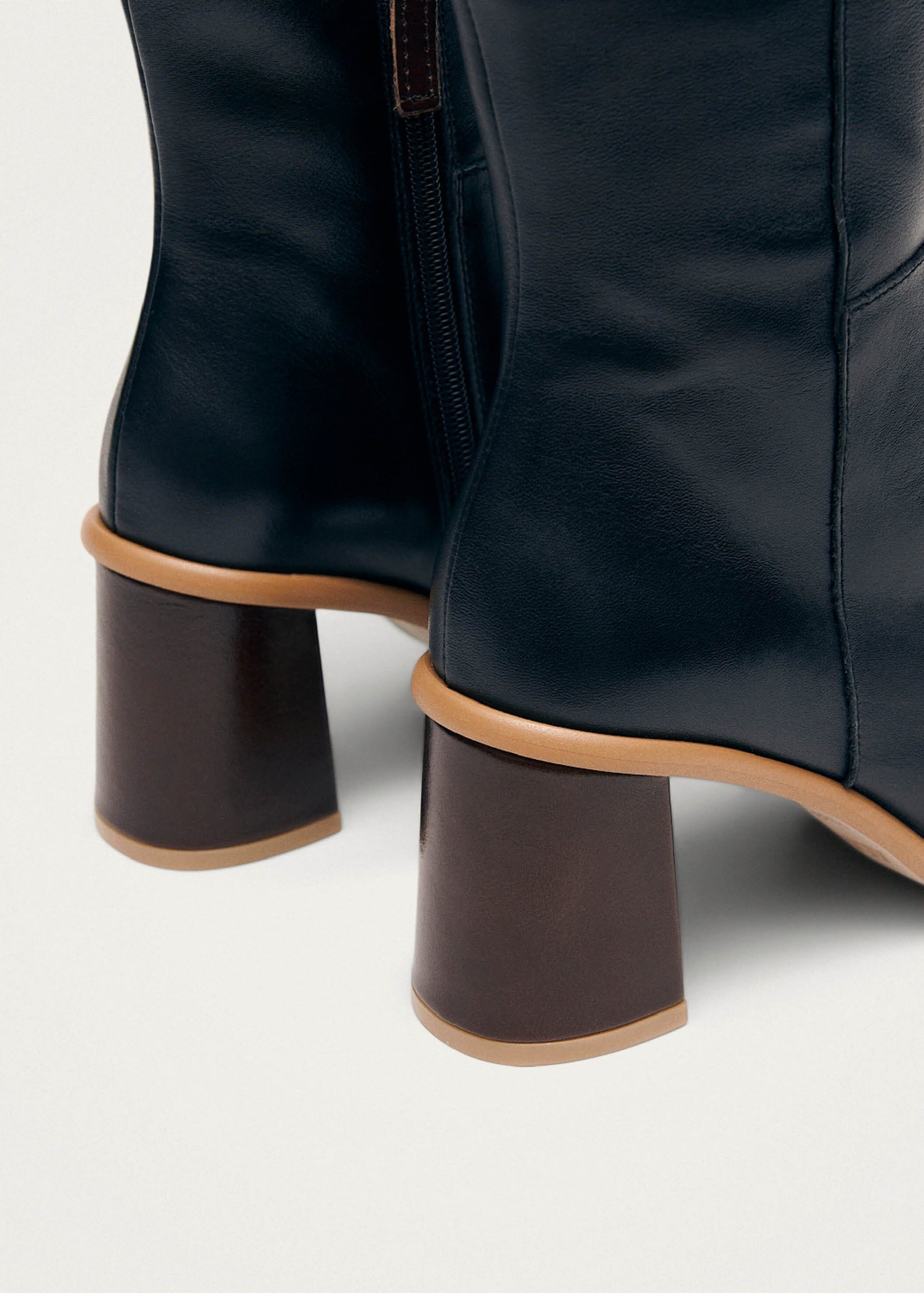 West Vintage Black Leather Ankle Boots ALOHAS