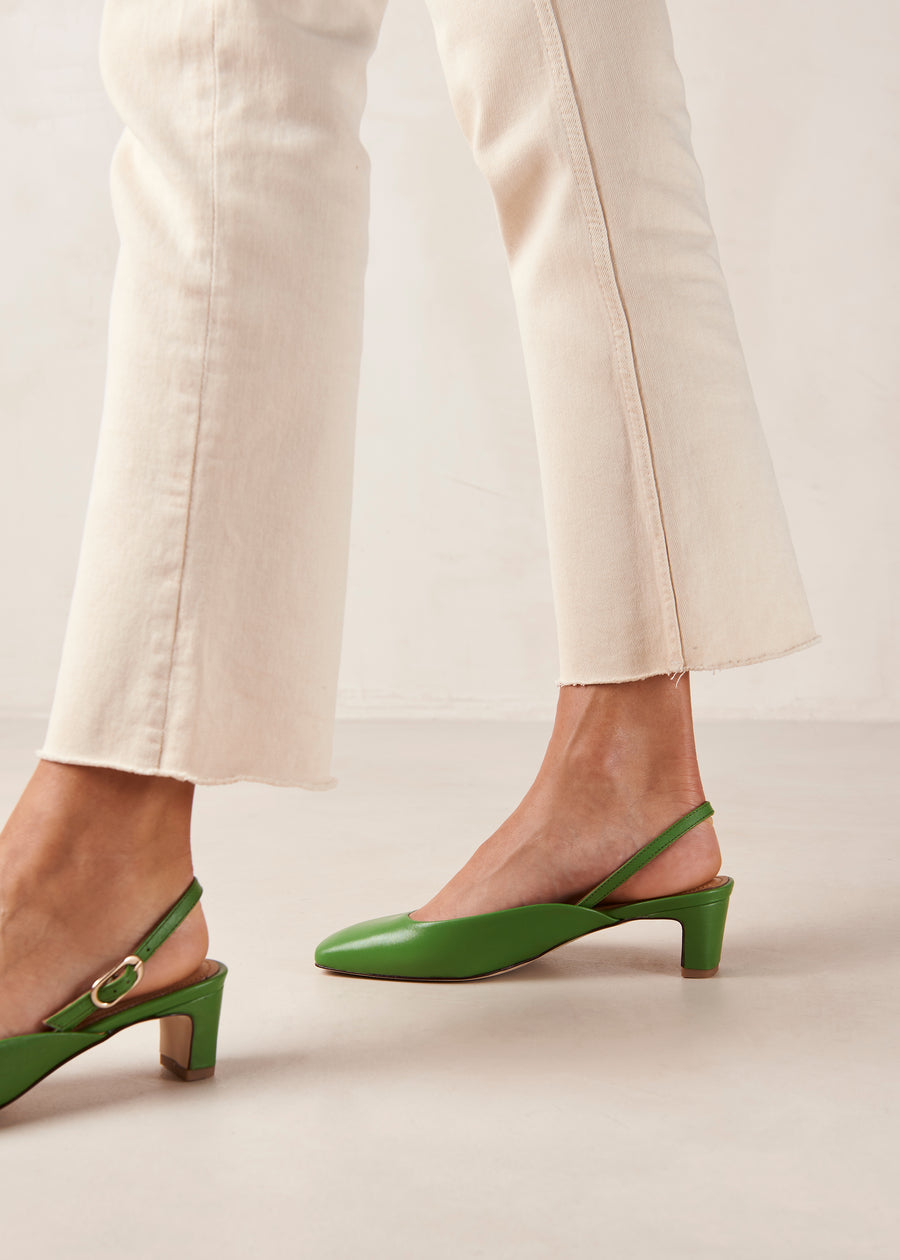 Lindy Evergreen Leather Pumps
