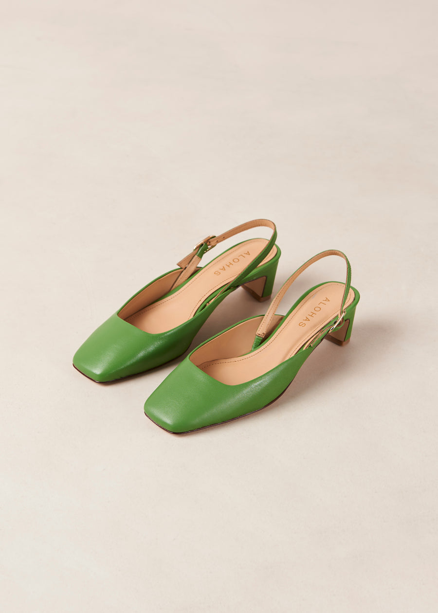 Lindy Evergreen Leather Pumps