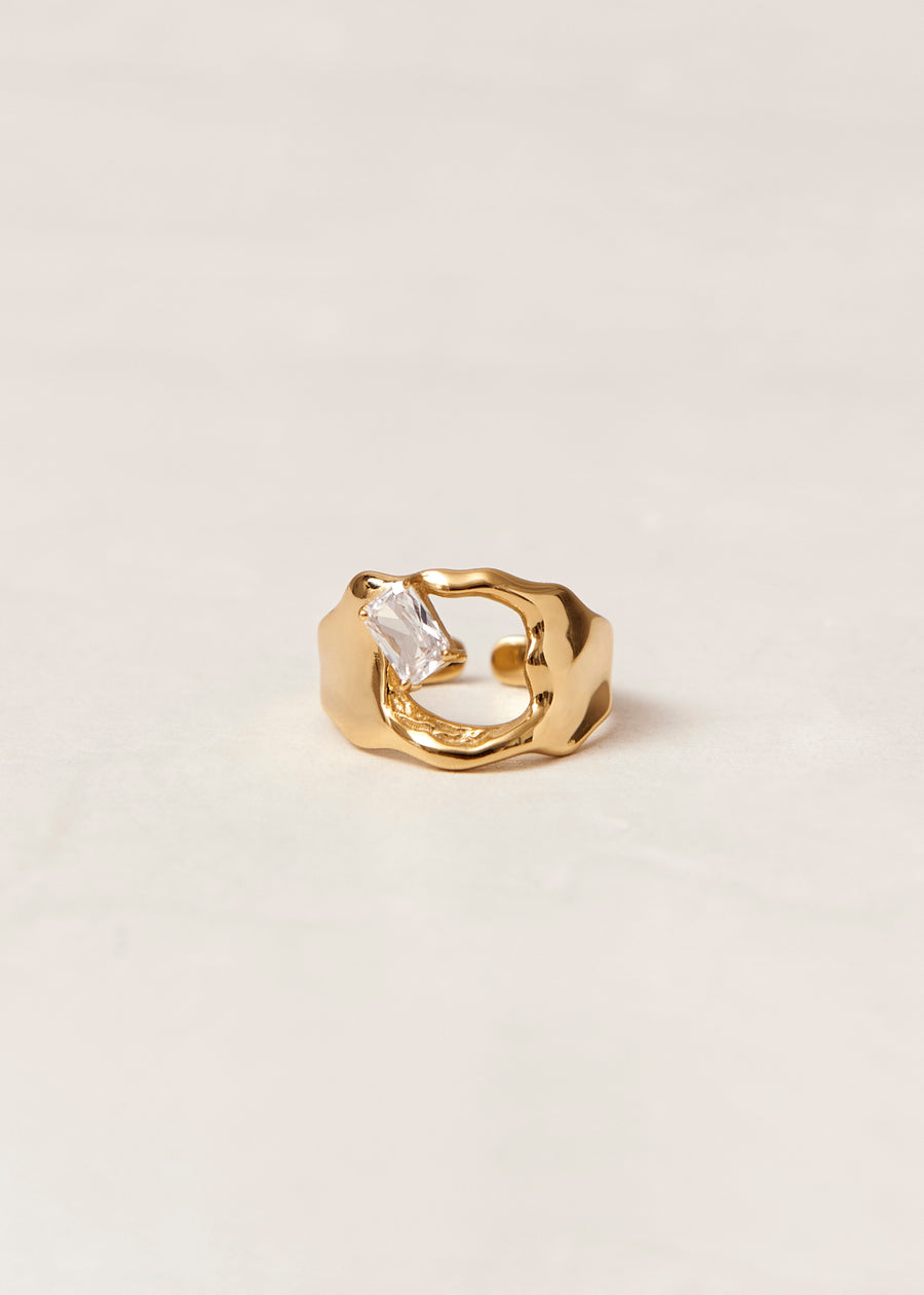 Cortex Bright White 18K Gold Plated Sterling Silver Ring