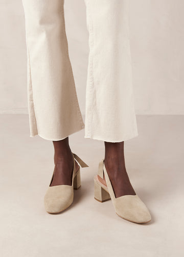 Charlotte Beige Suede Pumps ALOHAS