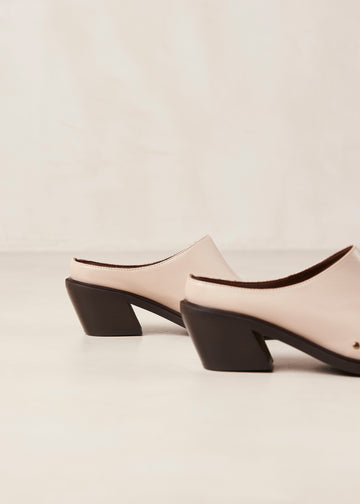 Lorenzo Cream Leather Mules