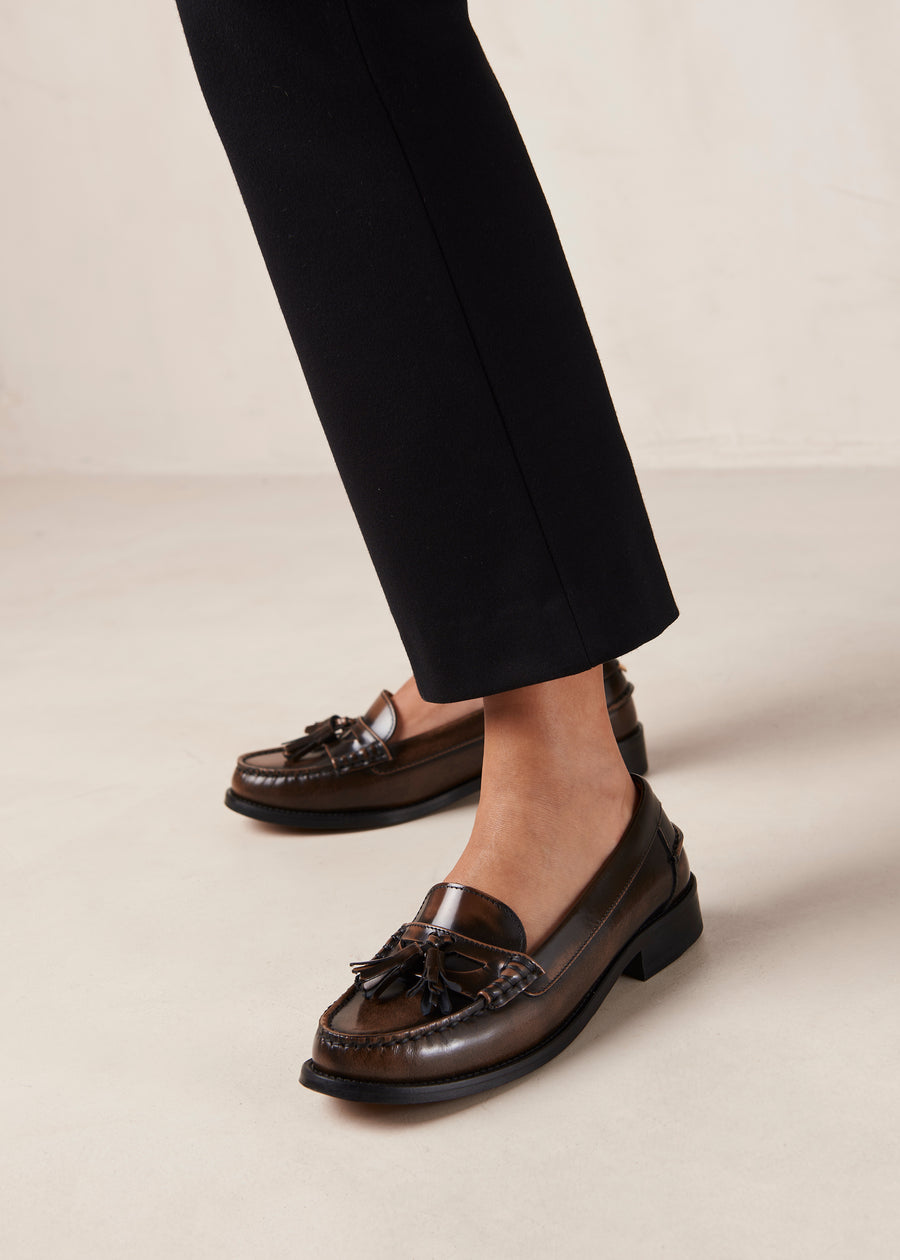 Terrane Brushed Nutmeg Brown Leather Loafers