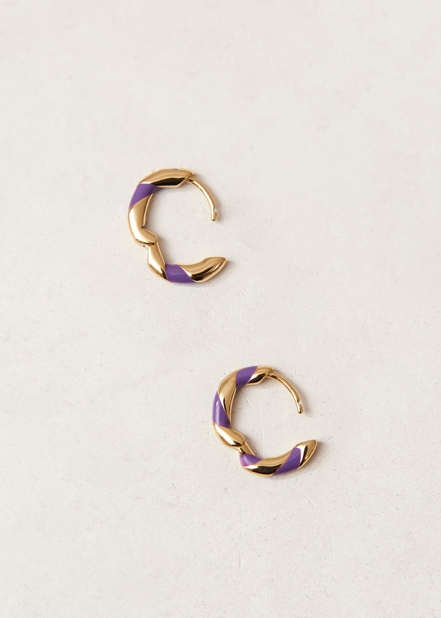Tin Purple 18K Gold Plated Sterling Silver Earrings