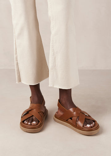 Trunca Brown Leather Sandals ALOHAS