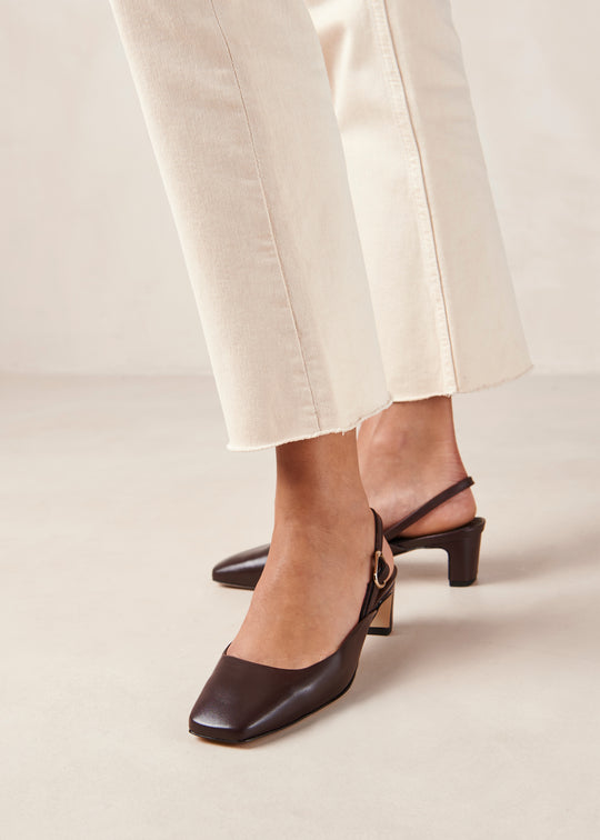 Lindy Coffee Brown Leather Pumps