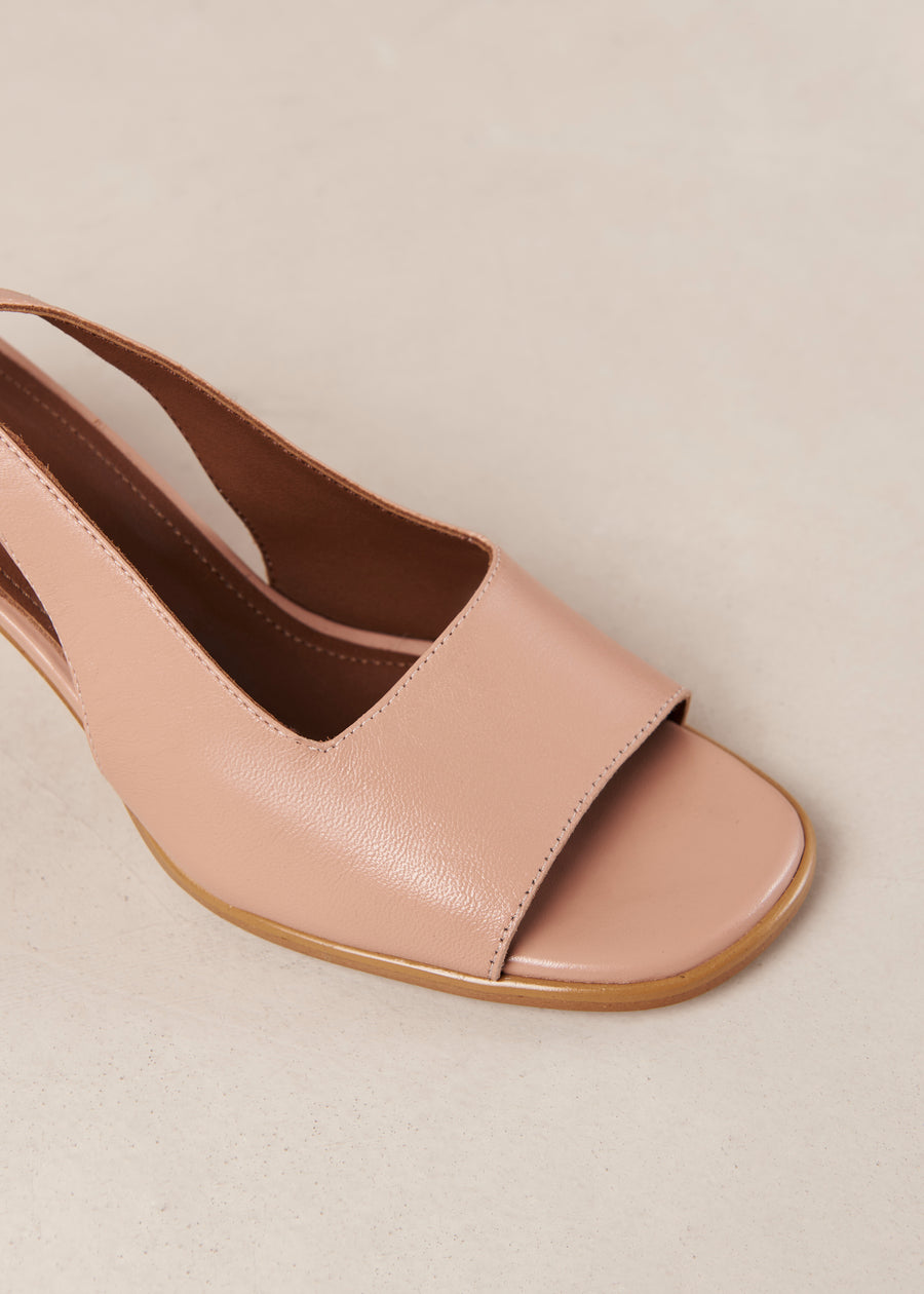 Lille Peach Pink Leather Sandals