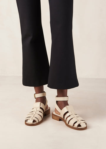 Perry Cream Leather Sandals